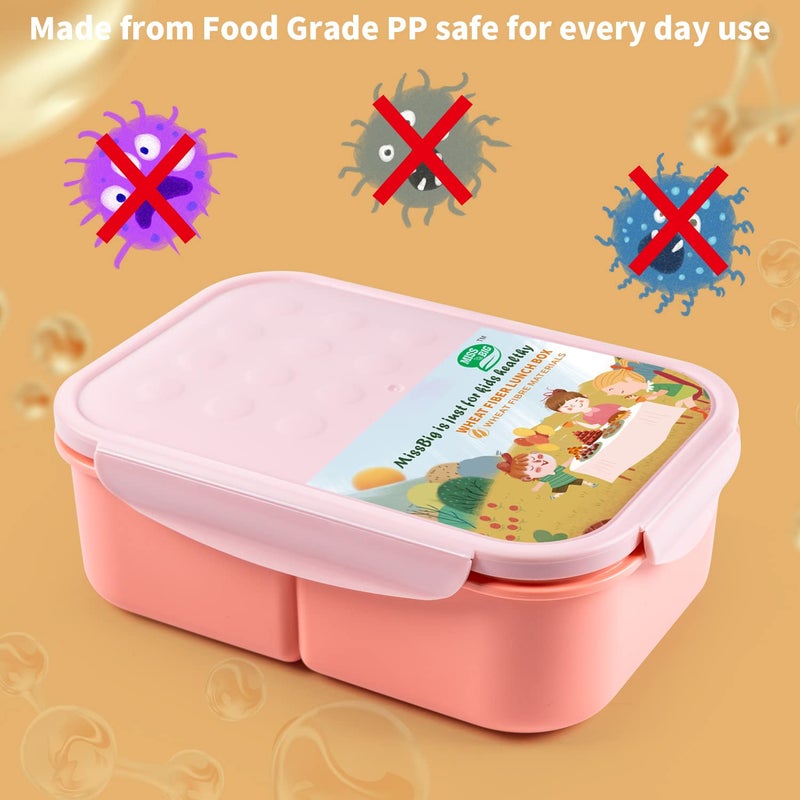 MISS BIG Lunch Box Bento Box Adults Lunch Containers for Adults Salad Container for Lunch Leakproof No BPAs and No Chemical Dyes Dishwasher & Microwave Safe Bento Box Adult Lunch Box (Pink L) - Image 4